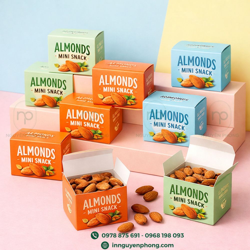 Các dạng kích thước về in hộp giấy đựng hạnh nhân